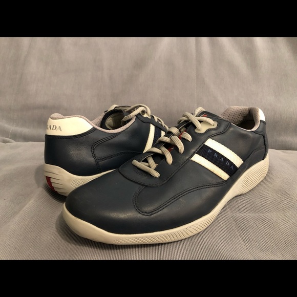 Prada Shoes | Prada Mens Americas Cup Leather Sneakers 4e298 | Poshmark